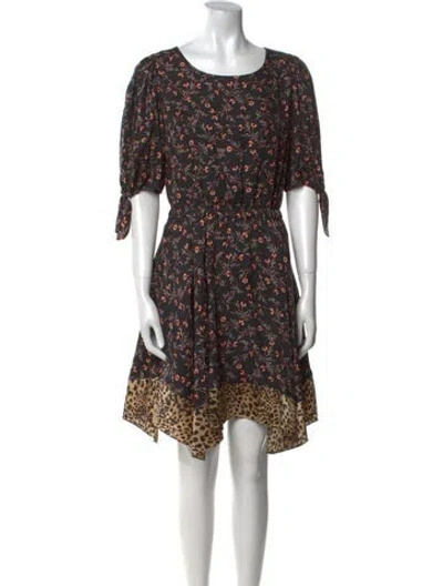 Pre-owned Rebecca Minkoff Floral Print Knee-length Dress In Neutral