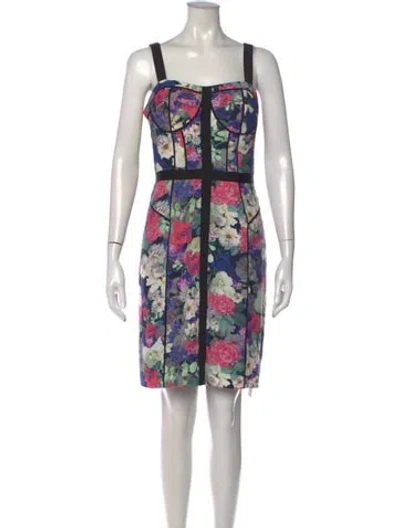 Pre-owned Rebecca Minkoff Floral Print Knee-length Dress In White