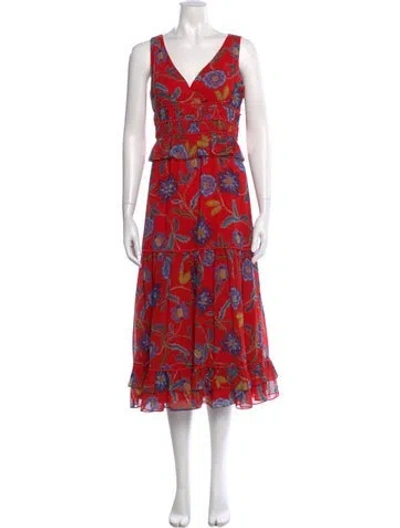 Pre-owned Rebecca Minkoff Floral Print Long Dress In Multi