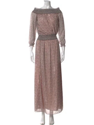 Pre-owned Rebecca Minkoff Floral Print Long Dress In Pink