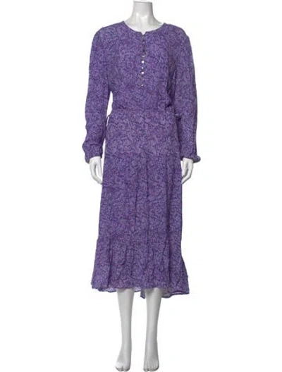 Pre-owned Rebecca Minkoff Floral Print Long Dress In Purple