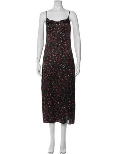 Pre-owned Rebecca Minkoff Floral Print Long Dress W/ Tags In Gray