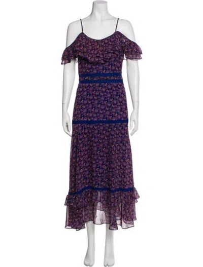 Pre-owned Rebecca Minkoff Floral Print Midi Length Dress In Blue