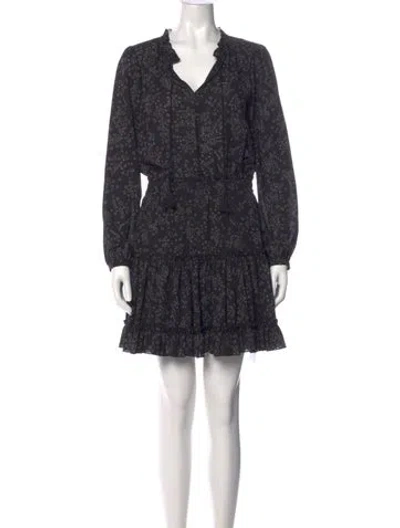 Pre-owned Rebecca Minkoff Floral Print Mini Dress In Black