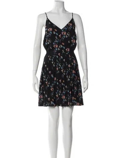 Pre-owned Rebecca Minkoff Floral Print Mini Dress In Black