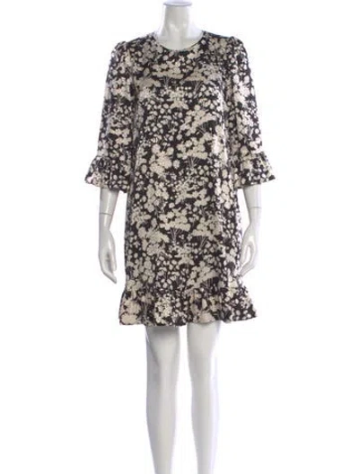 Pre-owned Rebecca Minkoff Floral Print Mini Dress In Black