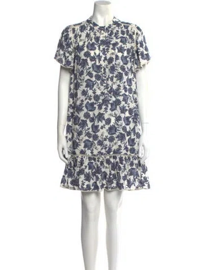 Pre-owned Rebecca Minkoff Floral Print Mini Dress In Blue