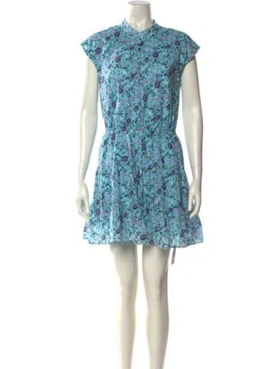 Pre-owned Rebecca Minkoff Floral Print Mini Dress In Blue