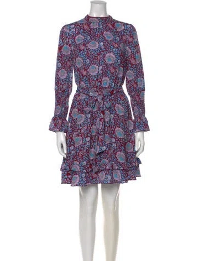 Pre-owned Rebecca Minkoff Floral Print Mini Dress In Blue