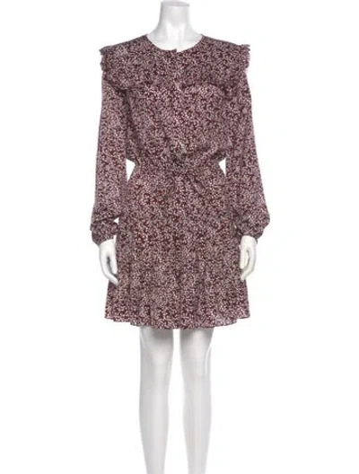 Pre-owned Rebecca Minkoff Floral Print Mini Dress In Burgundy