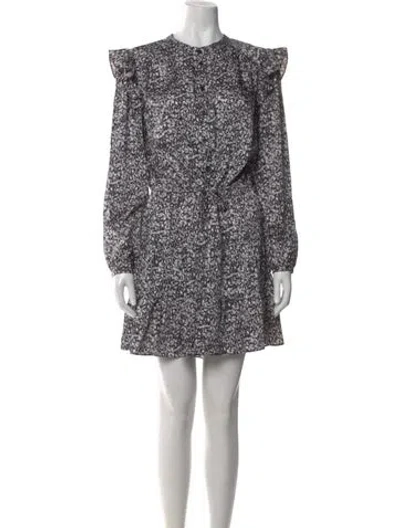 Pre-owned Rebecca Minkoff Floral Print Mini Dress In Gray