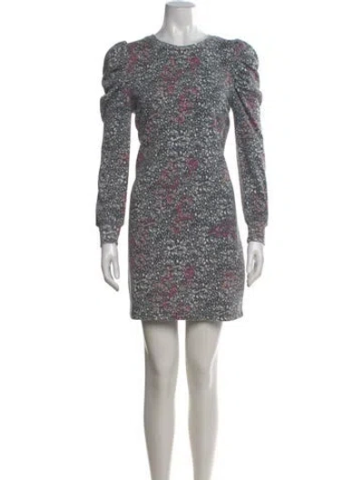 Pre-owned Rebecca Minkoff Floral Print Mini Dress In Gray