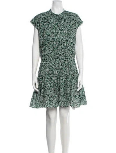 Pre-owned Rebecca Minkoff Floral Print Mini Dress In Green