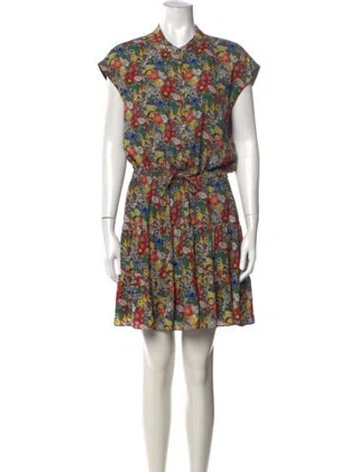 Pre-owned Rebecca Minkoff Floral Print Mini Dress In Green