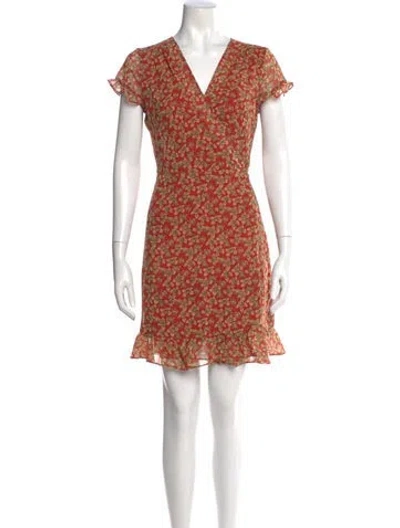 Pre-owned Rebecca Minkoff Floral Print Mini Dress In Orange