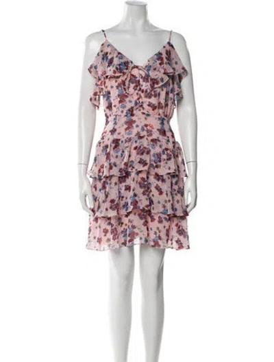 Pre-owned Rebecca Minkoff Floral Print Mini Dress In Pink