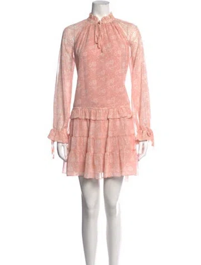 Pre-owned Rebecca Minkoff Floral Print Mini Dress In Pink