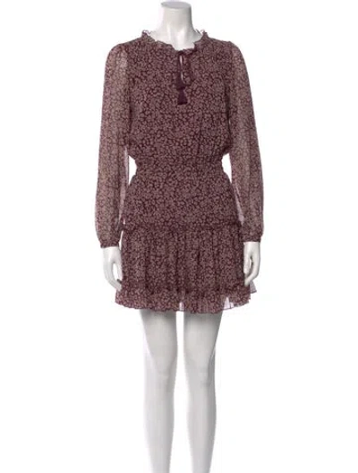 Pre-owned Rebecca Minkoff Floral Print Mini Dress In Purple