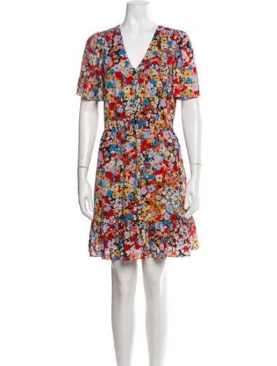 Pre-owned Rebecca Minkoff Floral Print Mini Dress In Red