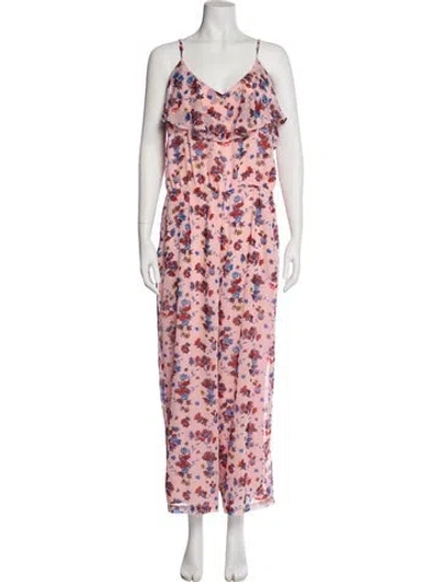 Pre-owned Rebecca Minkoff Floral Print Scoop Neck Jumpsuit W/ Tags In Multi