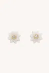 Rebecca Minkoff Flower Stud Earrings In Gold/white