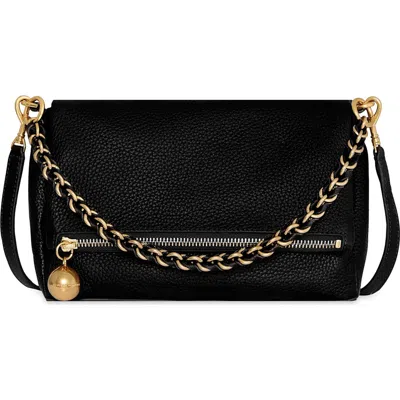 Rebecca Minkoff Foldover Leather Crossbody Bag In Black
