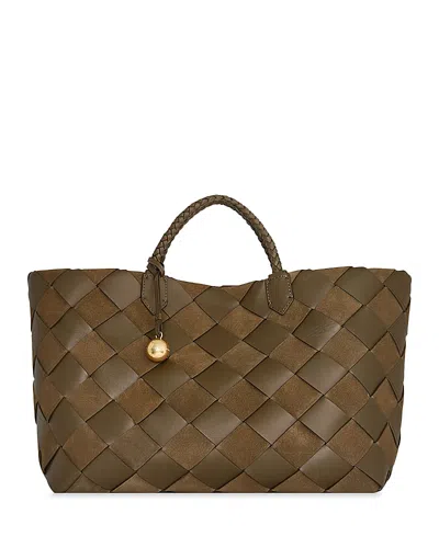 Rebecca Minkoff Frankie Large Woven Leather Tote Bag In Brown