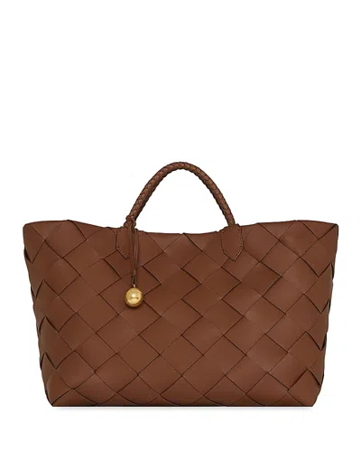 Rebecca Minkoff Frankie Large Woven Leather Tote Bag In Brown