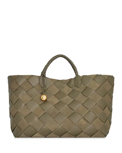 Rebecca Minkoff Frankie Large Woven Leather Tote Bag In Green