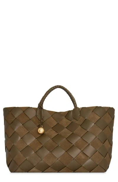 Rebecca Minkoff Frankie Woven Leather Tote In Brown
