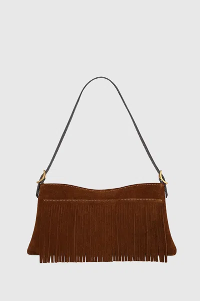 Rebecca Minkoff Fringe Baguette In Cannella/black