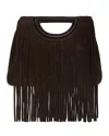 Rebecca Minkoff Fringe Handheld Suede & Leather Crossbody Bag In Brown
