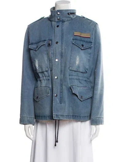 Pre-owned Rebecca Minkoff Fur Jacket In Blue