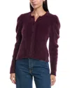 Rebecca Minkoff Fuzzy Janine Cardigan In Purple