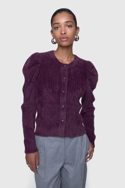 Rebecca Minkoff Fuzzy Janine Cardigan Sweater In Lacquer