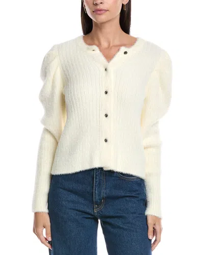 Rebecca Minkoff Fuzzy Janine Cardigan In White