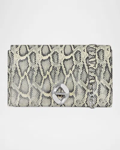 Rebecca Minkoff G Snake Printed Leather Crossbody Bag In Blackwhite
