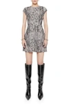 Rebecca Minkoff Gabby Cap Sleeve Minidress In Python Print