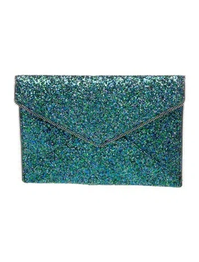 Pre-owned Rebecca Minkoff Glitter Clutch In Blue
