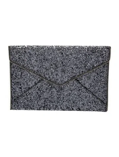 Pre-owned Rebecca Minkoff Glitter Clutch In Gray
