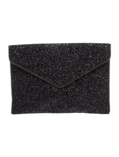 Pre-owned Rebecca Minkoff Glitter Portfolio In Black