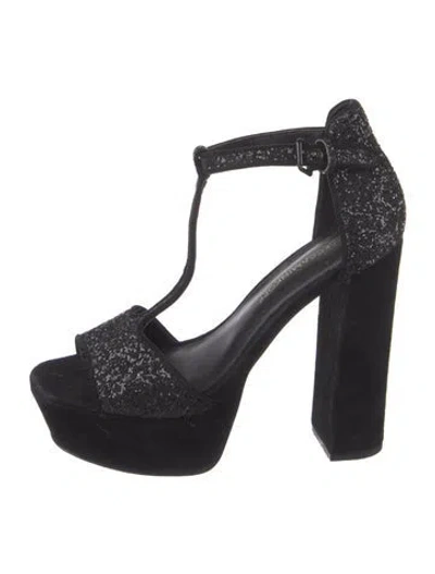 Pre-owned Rebecca Minkoff Glitter Pumps In Black