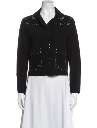 Pre-owned Rebecca Minkoff Goat Leather Blazer In Black