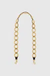 Rebecca Minkoff Guitar Strap With Eyelets In Black/antique Brass