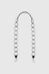 Rebecca Minkoff Guitar Strap With Eyelets In Black/silver
