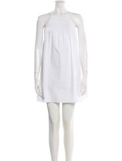 Pre-owned Rebecca Minkoff Halterneck Mini Dress In White