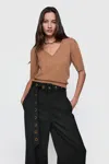 Rebecca Minkoff Haven V Neck Sweater In Honey
