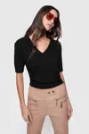 Rebecca Minkoff Haven V Neck Sweater In True Black