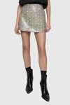 Rebecca Minkoff Hayden Faux Snake Skort In Stone In Gray