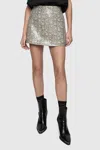 Rebecca Minkoff Hayden Snake Print Faux Leather Miniskort In Stone